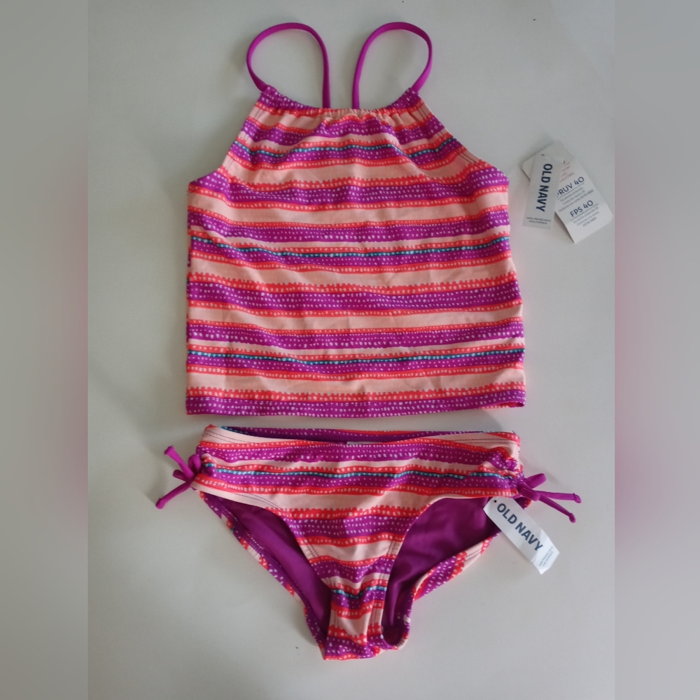 Old Navy Pink and Purple Bikini Swimwear